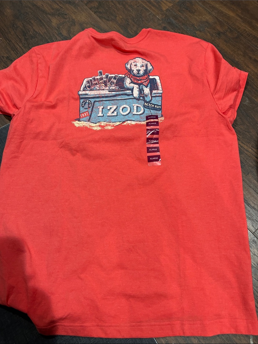 Izod Coral Graphic Short-Sleeve Tee with Puppy Cooler Print